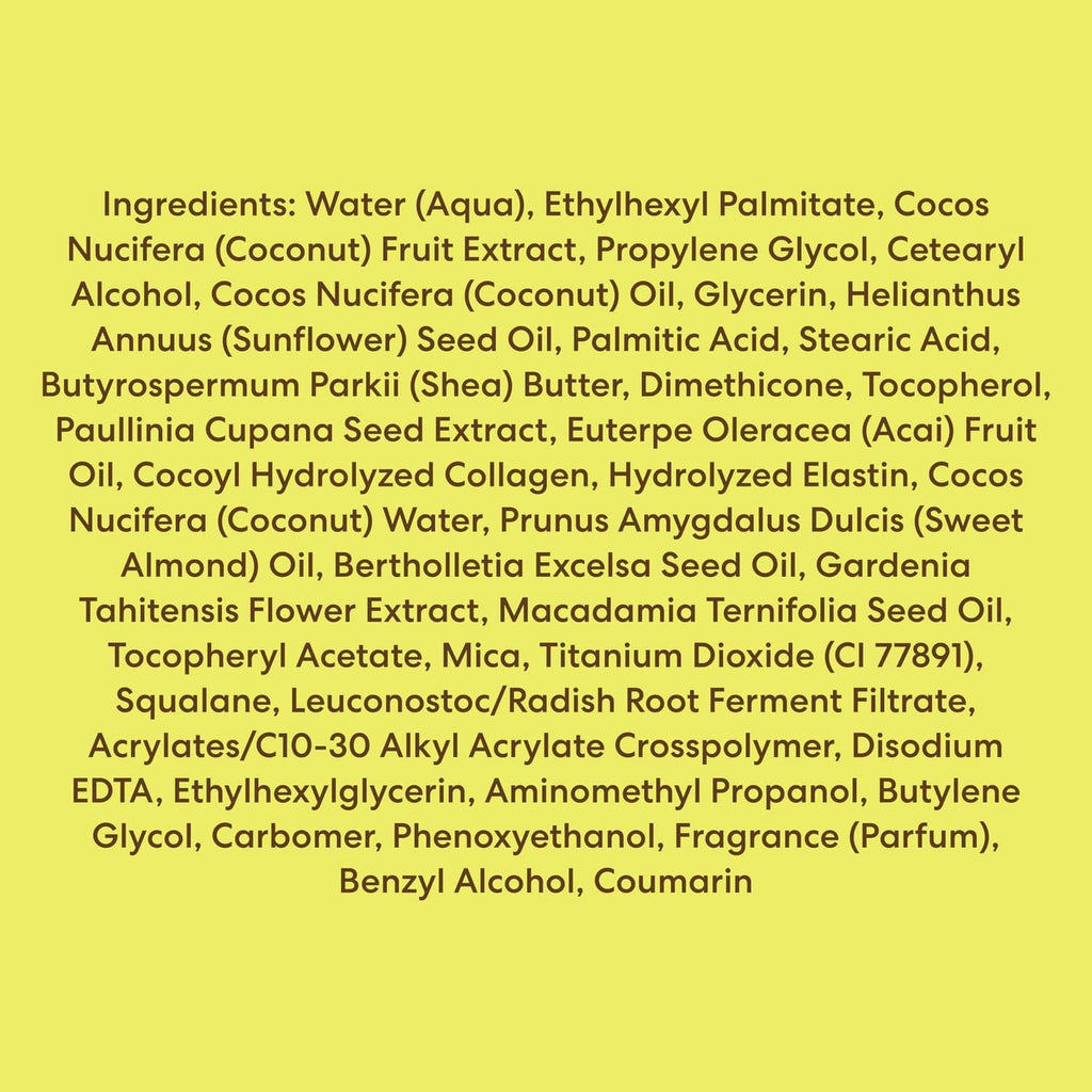 Ingredient list panel for Palmer's Brazilian Coco Cream formula