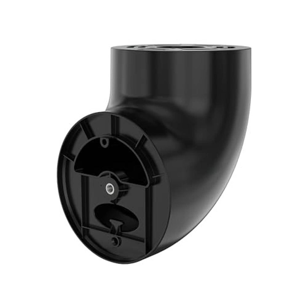 Black eave mount adapter for floodlight cam with circular top plate and base