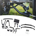 Golf cart A-arm lift kit with black steel lift arms and rear leaf spring hardware