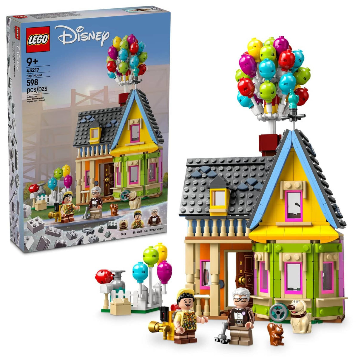 LEGO Up house building toy set with colorful house, balloon bunch, and minifigures, boxed