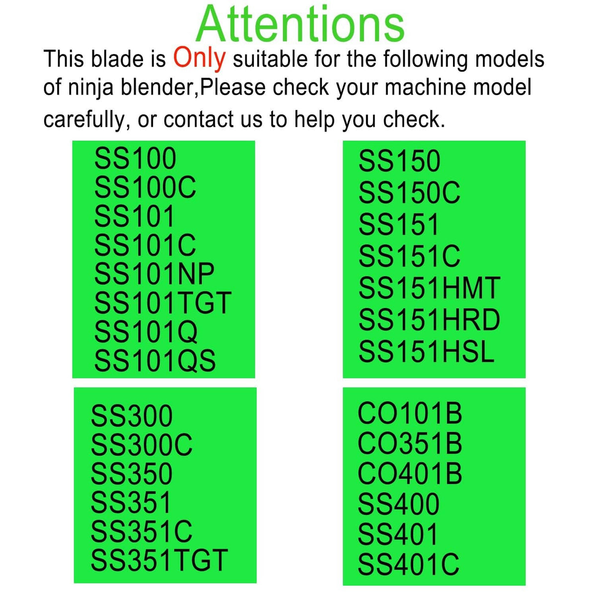 Blender replacement blade compatibility list for Ninja models