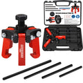 3-jaw harmonic balancer puller kit with red/black forcing rods and carry case