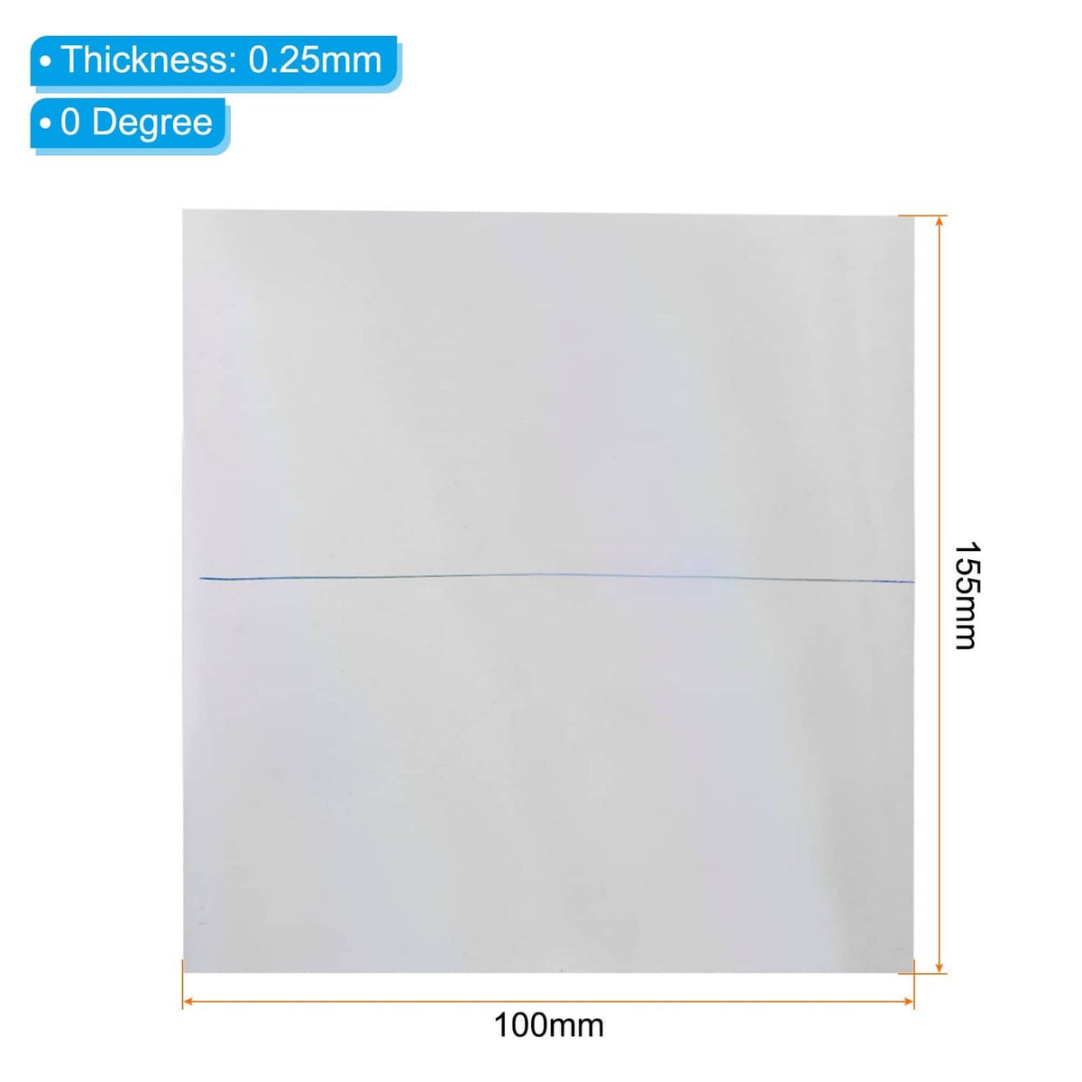 Adhesive polarizing film sheet, light gray, 100 x 155 mm, thin protective layer