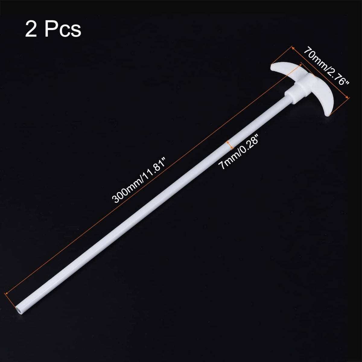 PTFE-coated stirring rod, 300mm long, two-piece set with paddle mounts