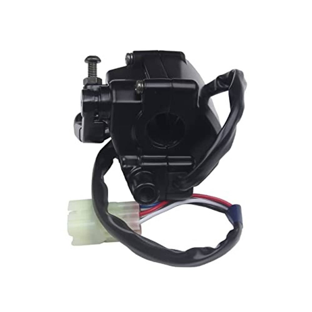 Black throttle lever switch assembly with exposed wire harness and mounting screw