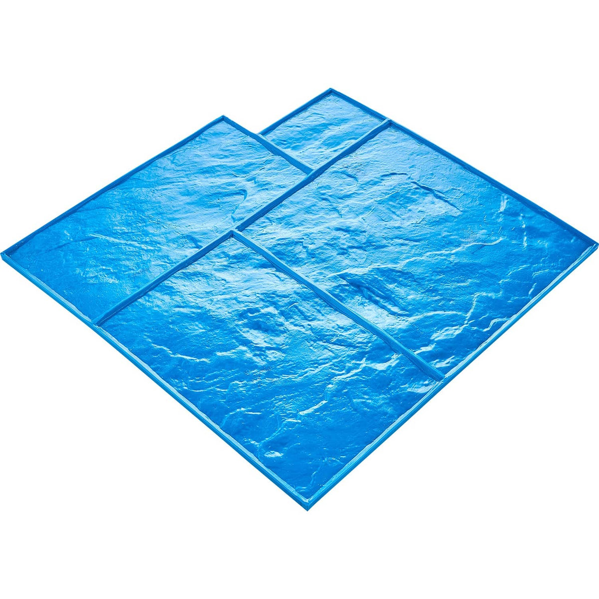 Single blue polyurethane concrete texture mat with slate-stone block pattern
