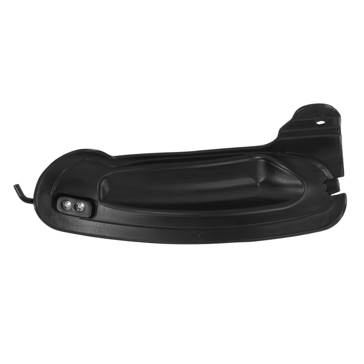 Black mulching blade with side handles and front mounting bracket