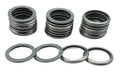 Stainless steel M16 transmission fluid drain plug seals with flat washer rings, 4-piece view