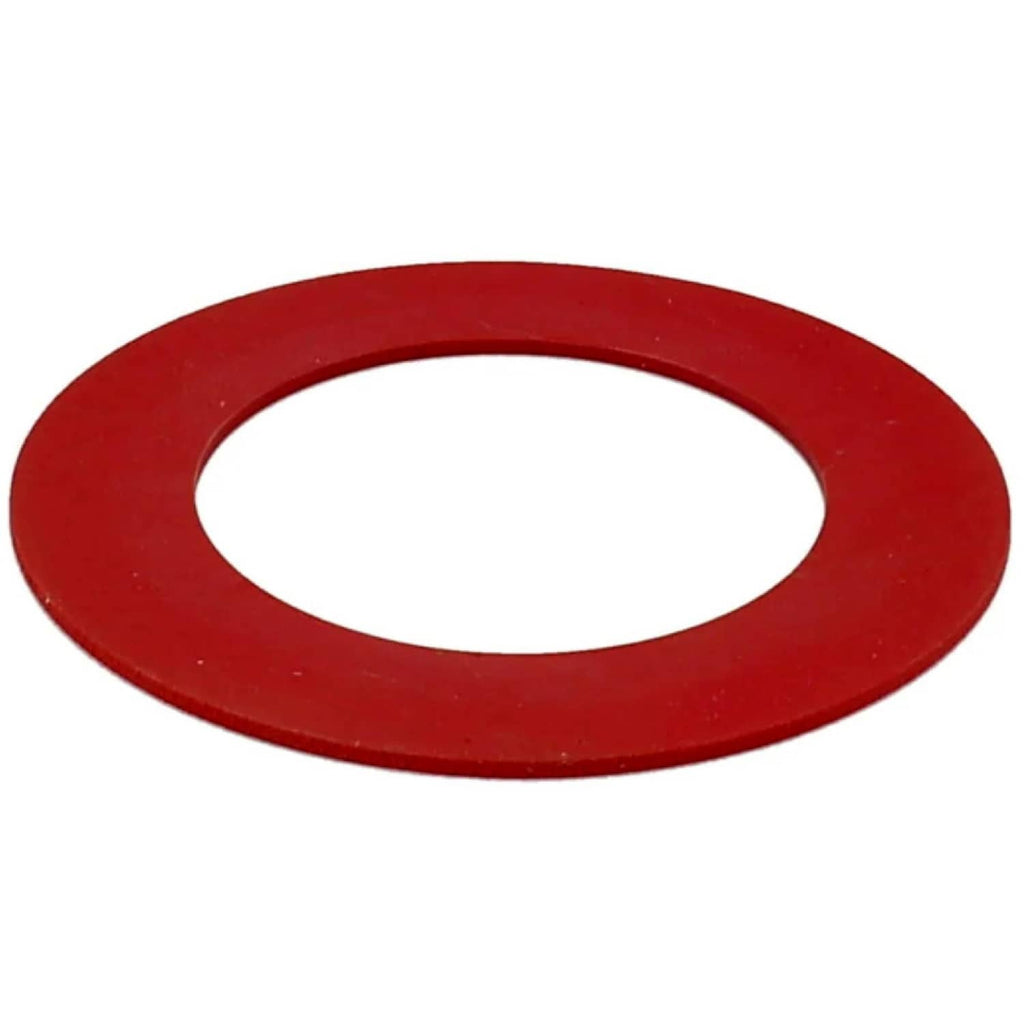 Red flush valve seal gasket with oval inner opening, flat ring shape