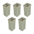 5 pack J-case automotive trailer fuses, translucent body with 25A markings