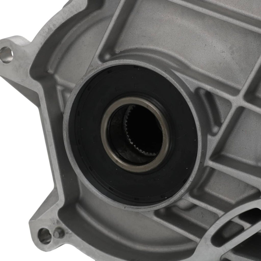 Transfer case housing with black input seal and circular bearing opening
