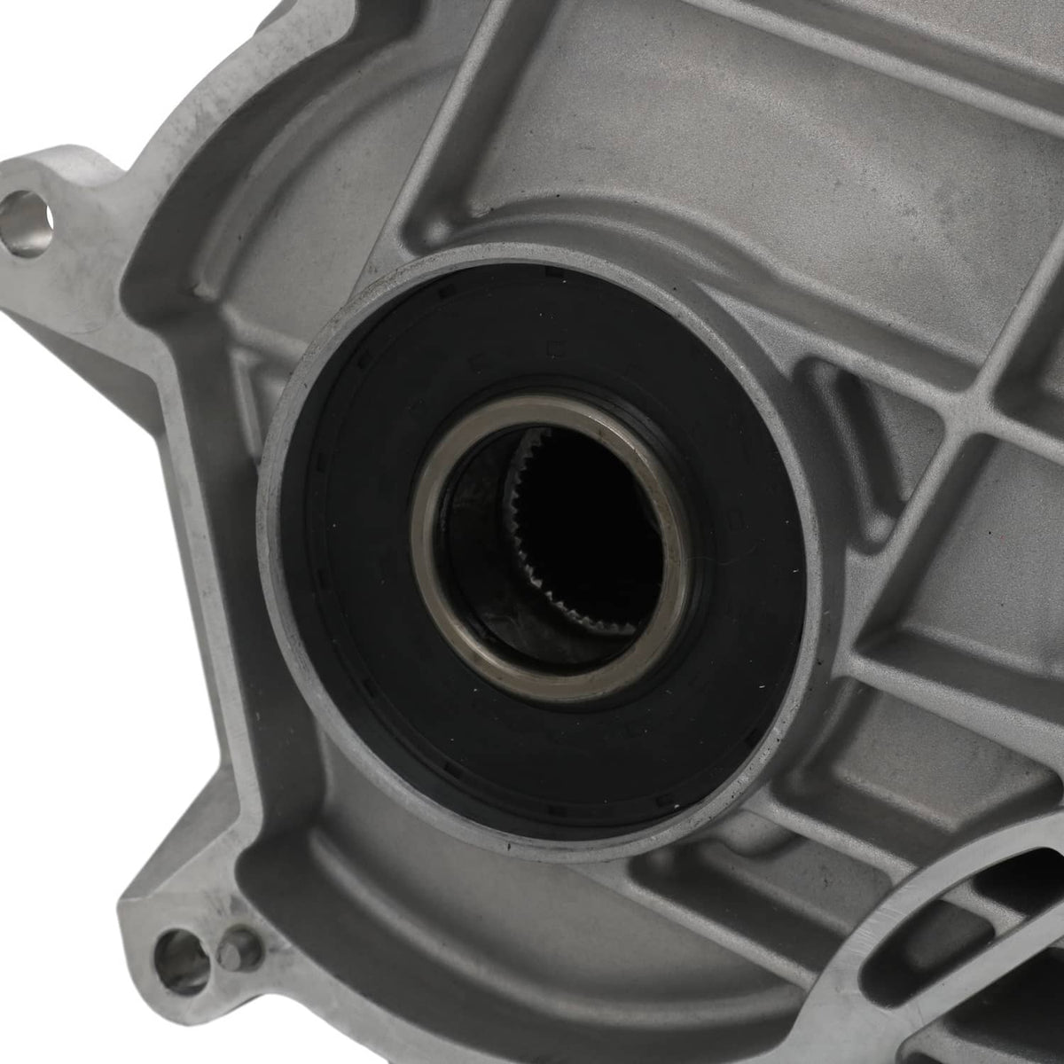 Transfer case housing with black input seal and circular bearing opening