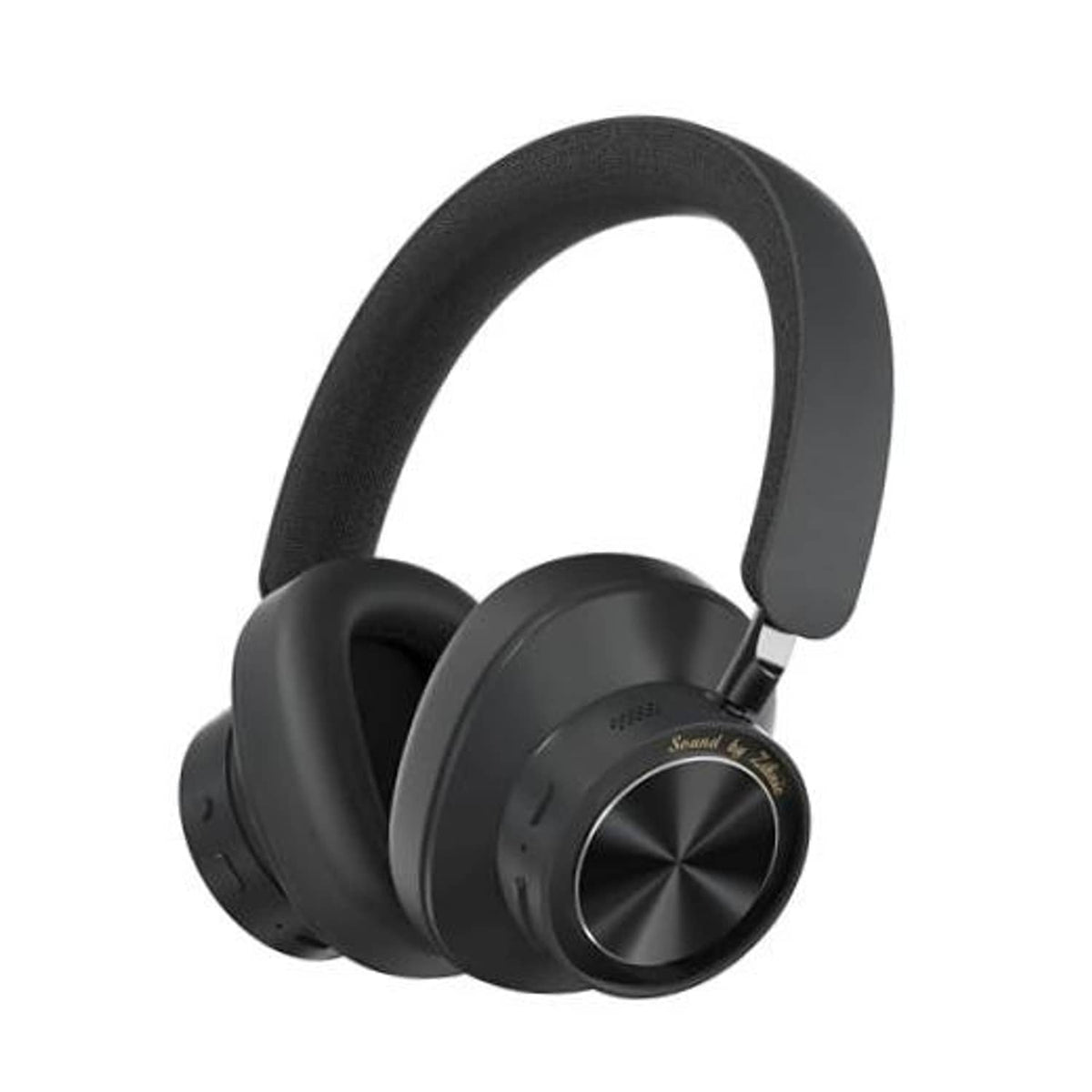 Wireless over-ear headphones, black with cushioned headband and rotatable ear cups