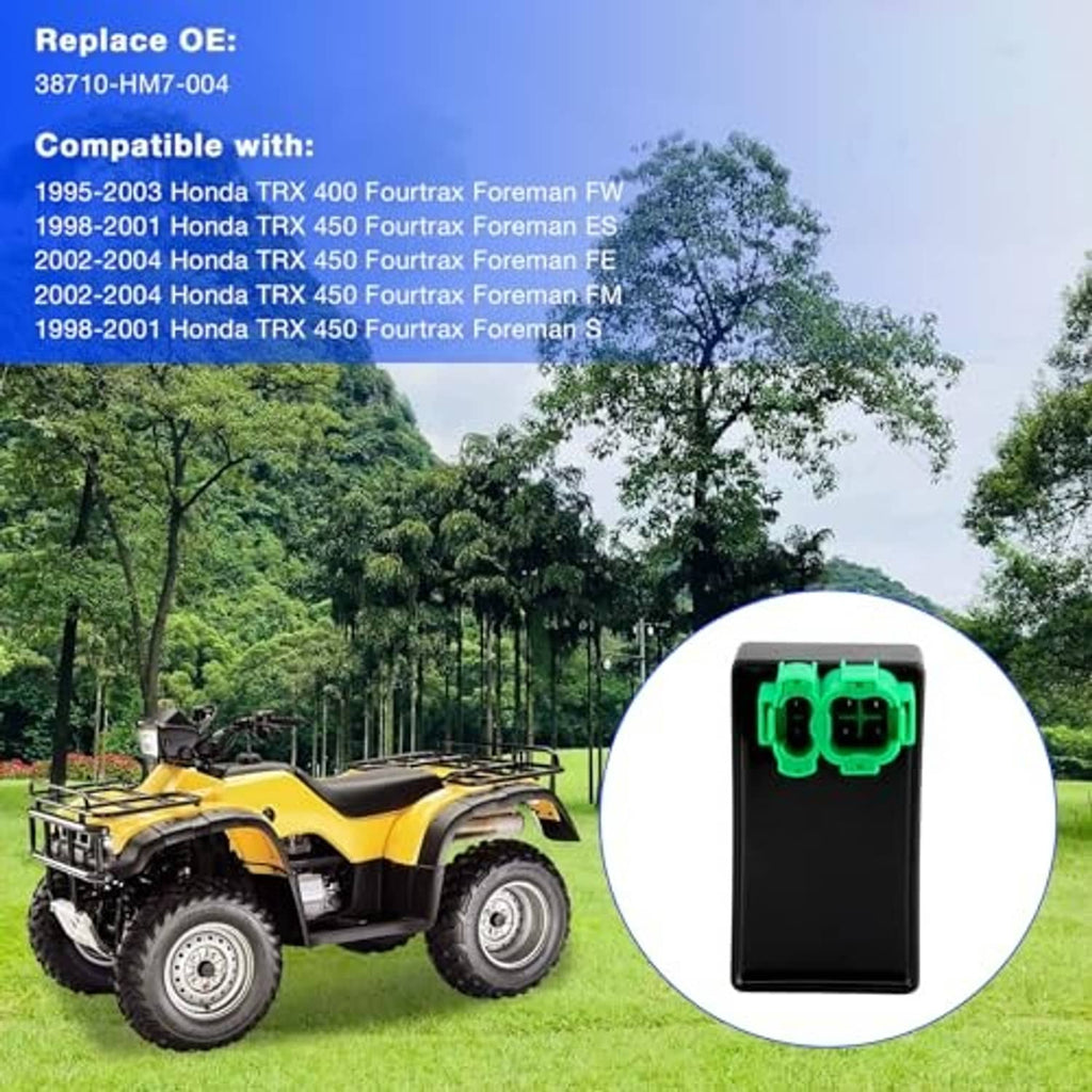Black CDI cooling fan control box replacement with green dual connector sockets