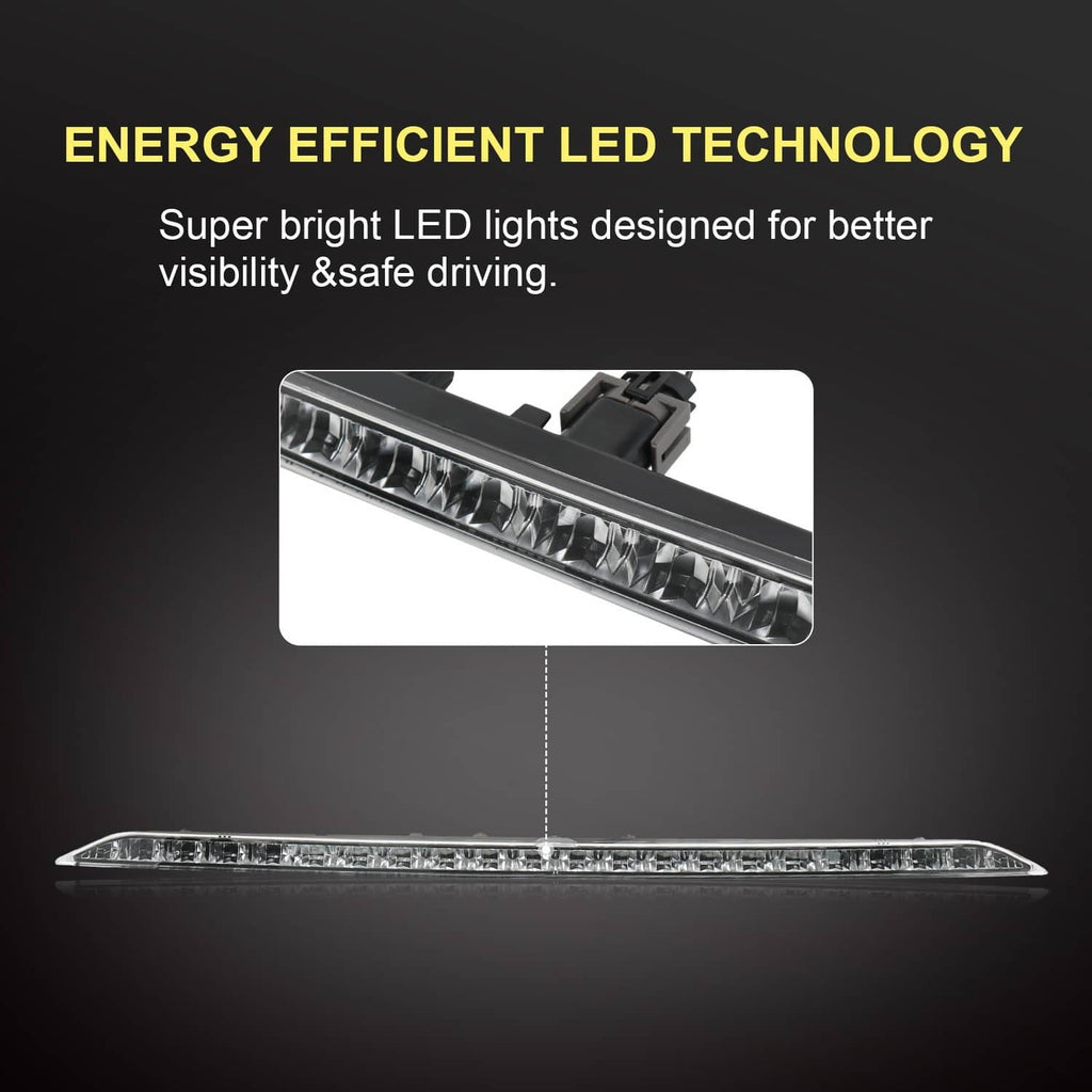 LED third brake light bar with clear lens and internal light array