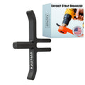 Ratchet strap winder drill attachment, black five-spoke organizer tool