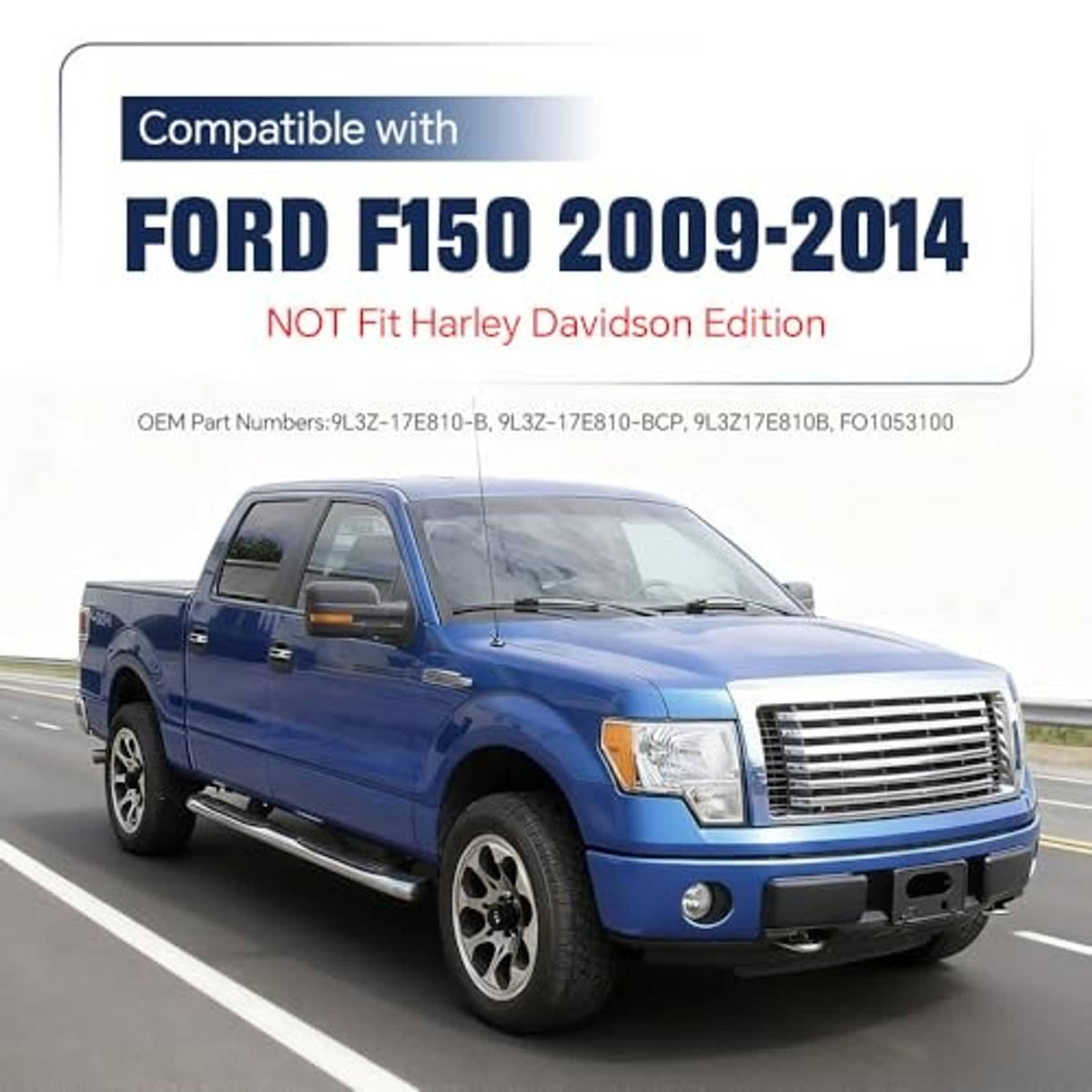 Front bumper guard pads compatible with Ford F150 2009-2014, shown on pickup