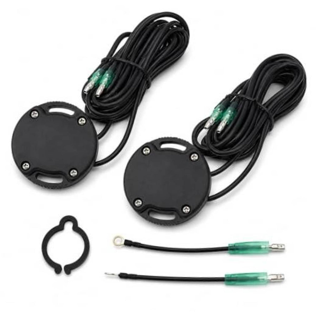 Marine tilt trim limit switch kit: two black covers, green wires, retaining clip