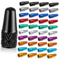 Rocket-style Presta valve cap, glossy black with diamond knurled grip band