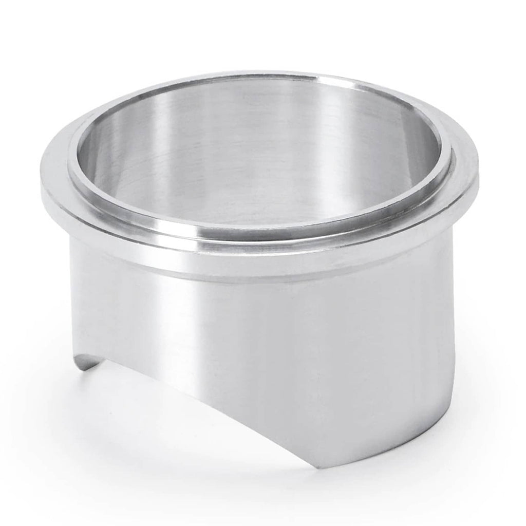 Aluminum v-band weld flange cap with open center bore and machined face