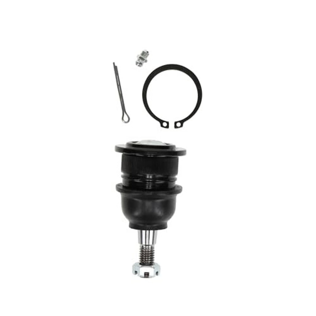 Front upper suspension ball joint component with black housing, stud, and fasteners
