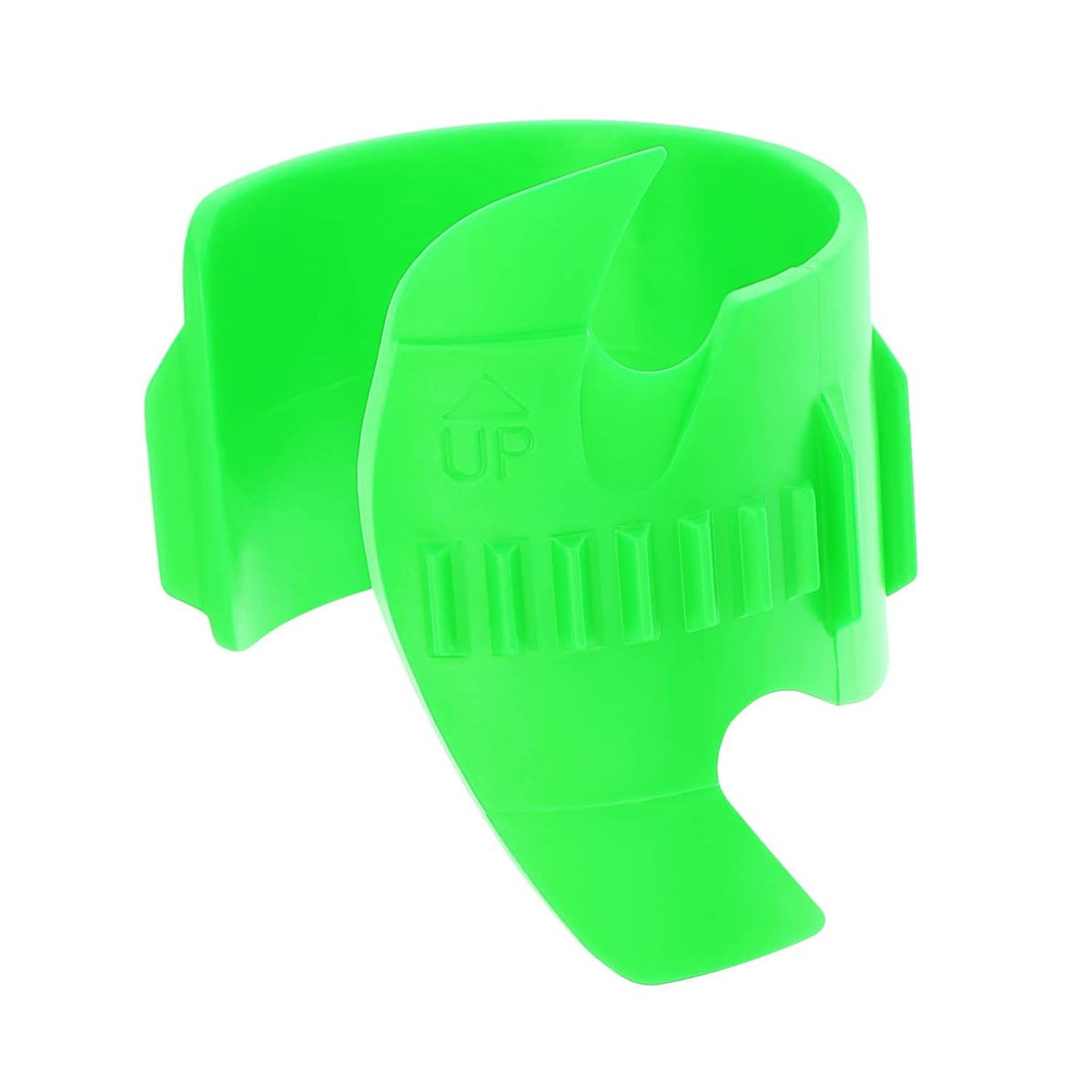 Green motorcycle fork seal cleaner tool head with molded grips and curved opening