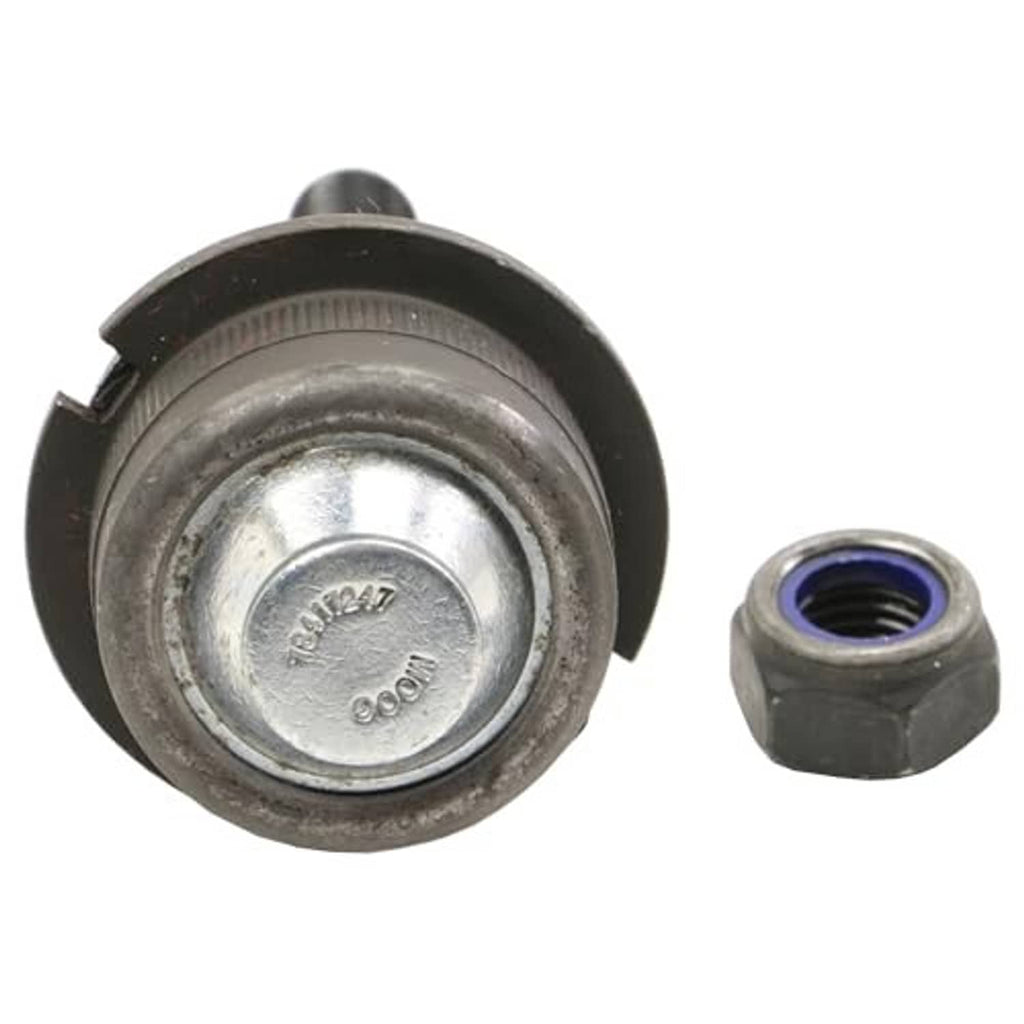 Front upper suspension ball joint with stamped metal cap and rubber boot, plus hex nut
