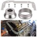 Silver billet alignment tool with two ring adapters and mounting plate with bolts