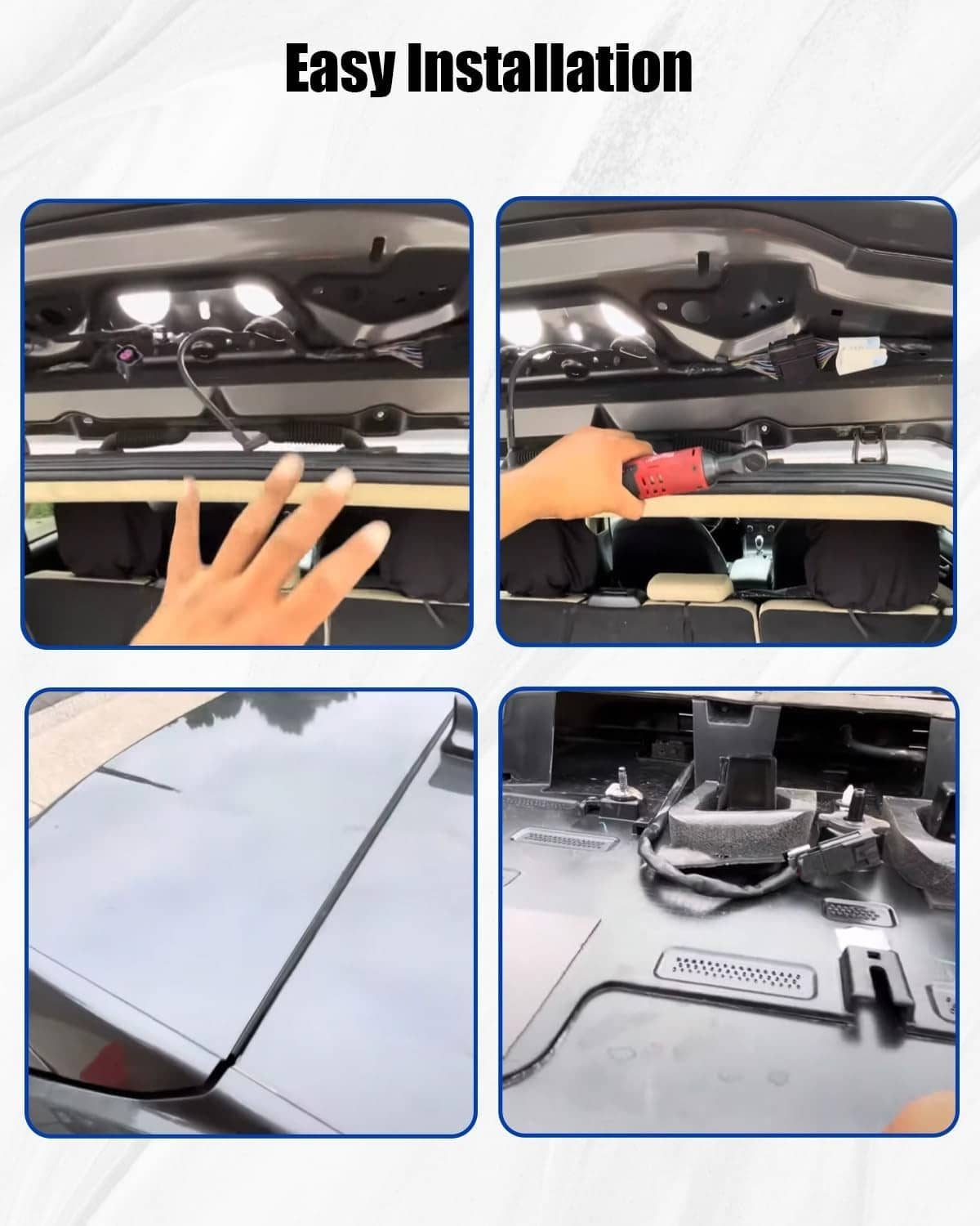 Center LED third brake light installation showing wiring and mounting points