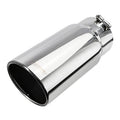 Stainless steel exhaust tip with round black outlet and clamp hardware