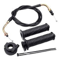 Black textured twist throttle grip set with 78-inch cable and gold end fittings
