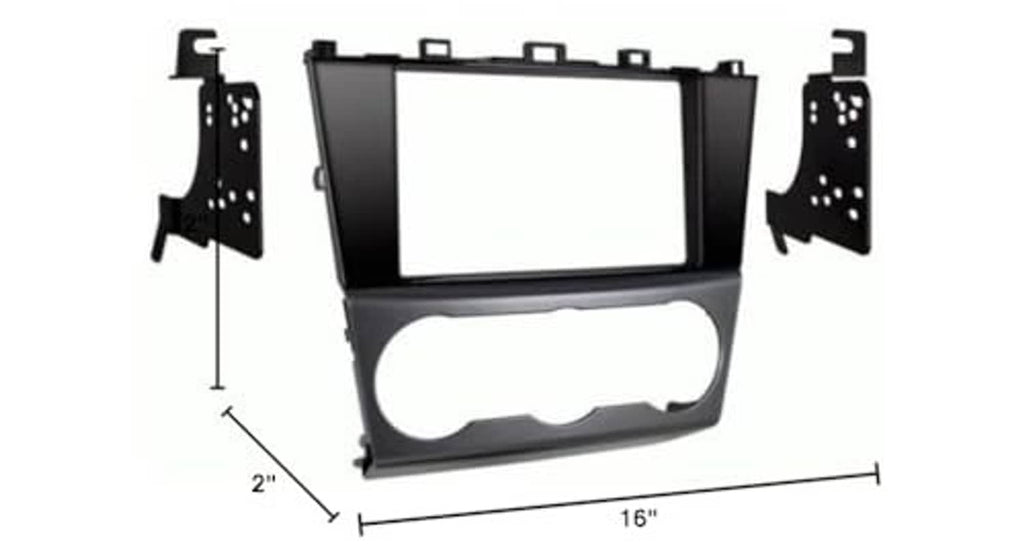 Double-DIN dash kit bezel frame and brackets; 2 in and 16 in dimensions
