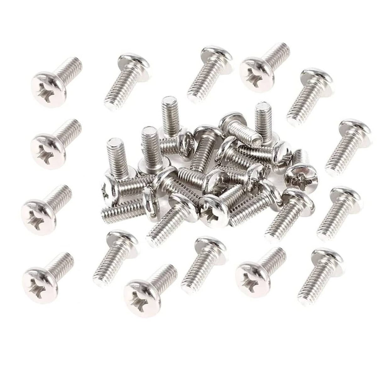Stainless steel Phillips truss head screws, M4x12mm (55-pack)