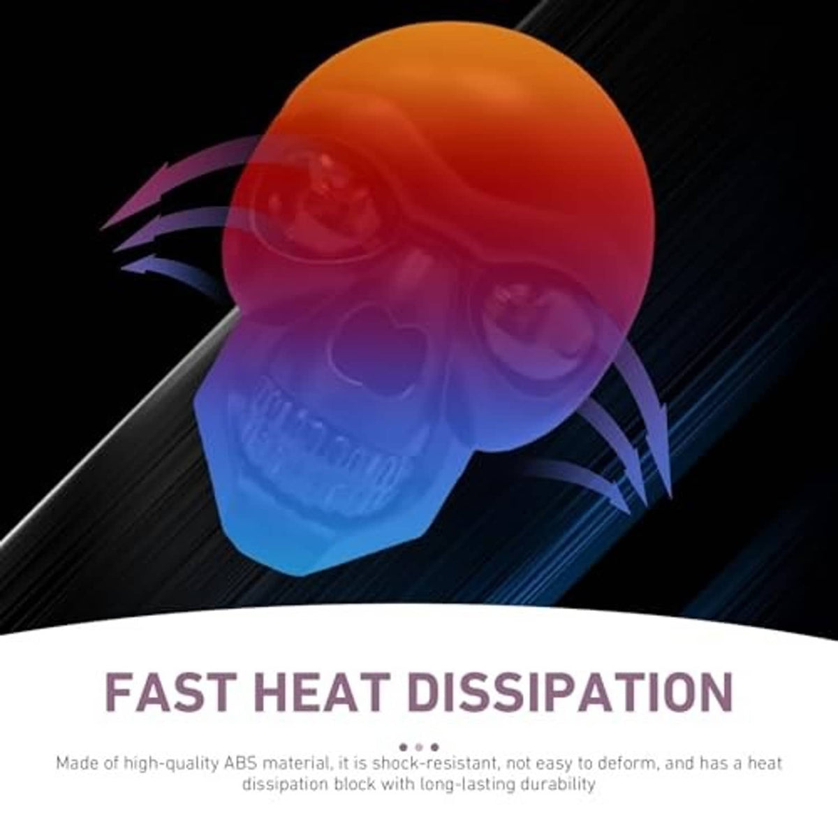 Glowing skull-shaped LED motorcycle turn signal lights with red-blue light effect
