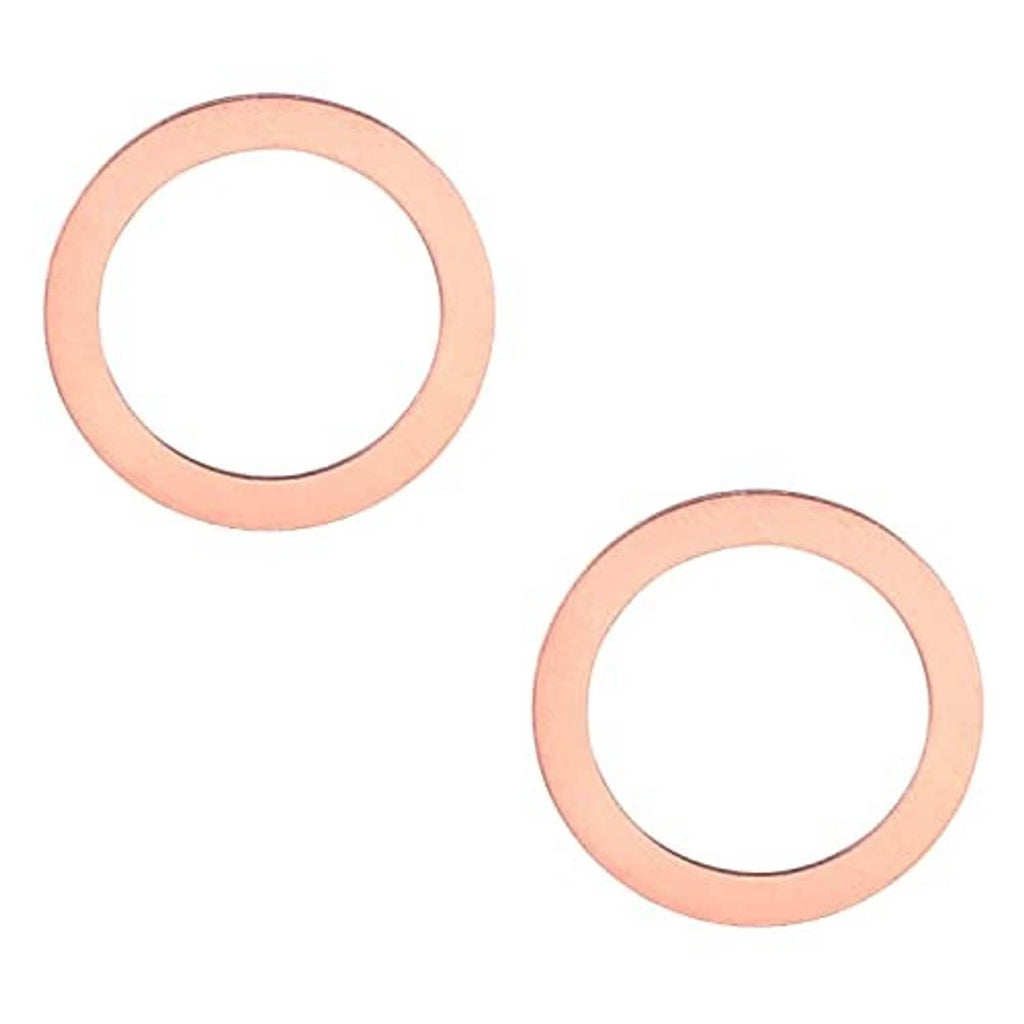 Two copper-colored gasket rings for plug seals