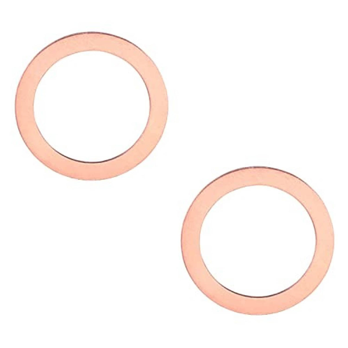 Two copper-colored gasket rings for plug seals