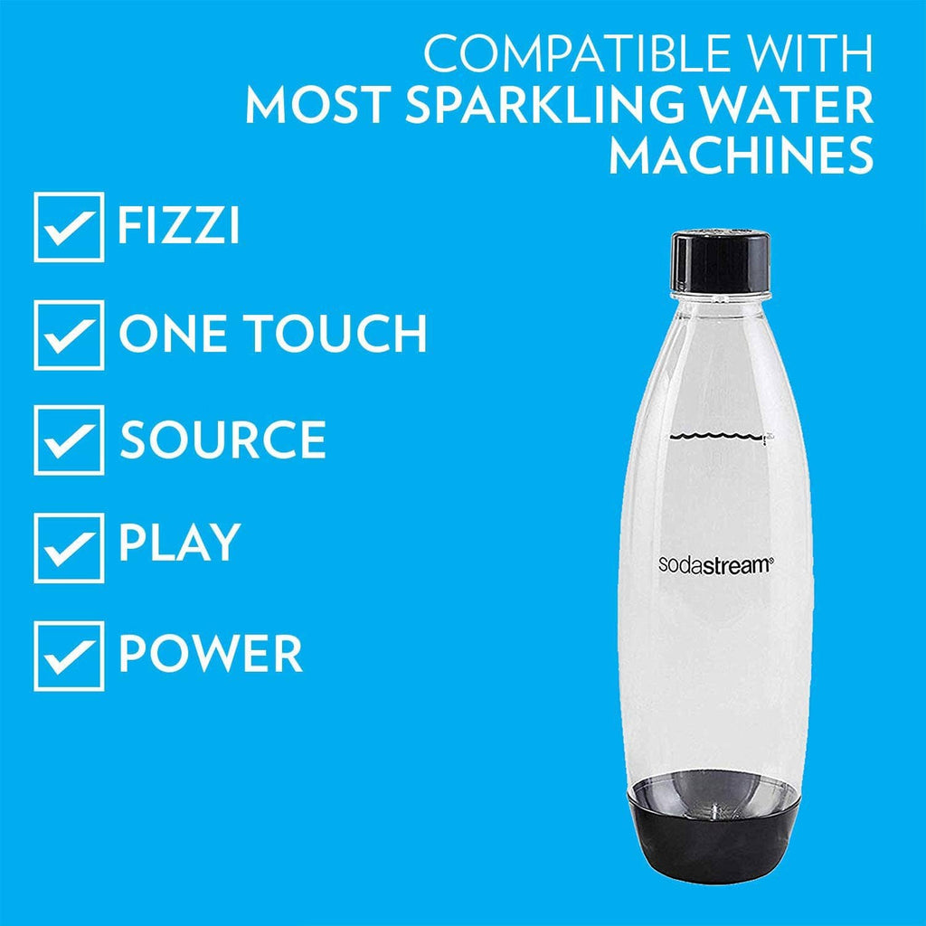SodaStream slim clear carbonating bottle with black cap