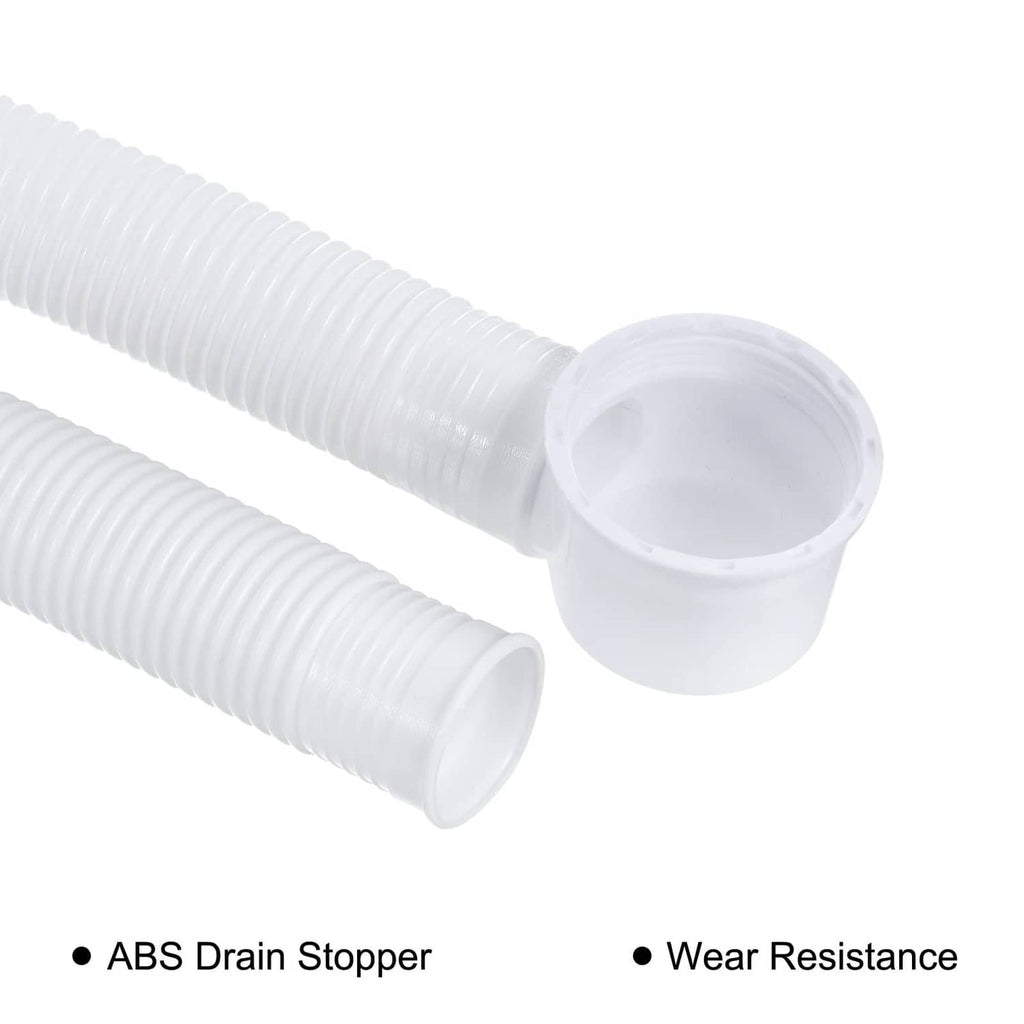 White ribbed drain hose with ABS drain stopper cup and ridged tubing