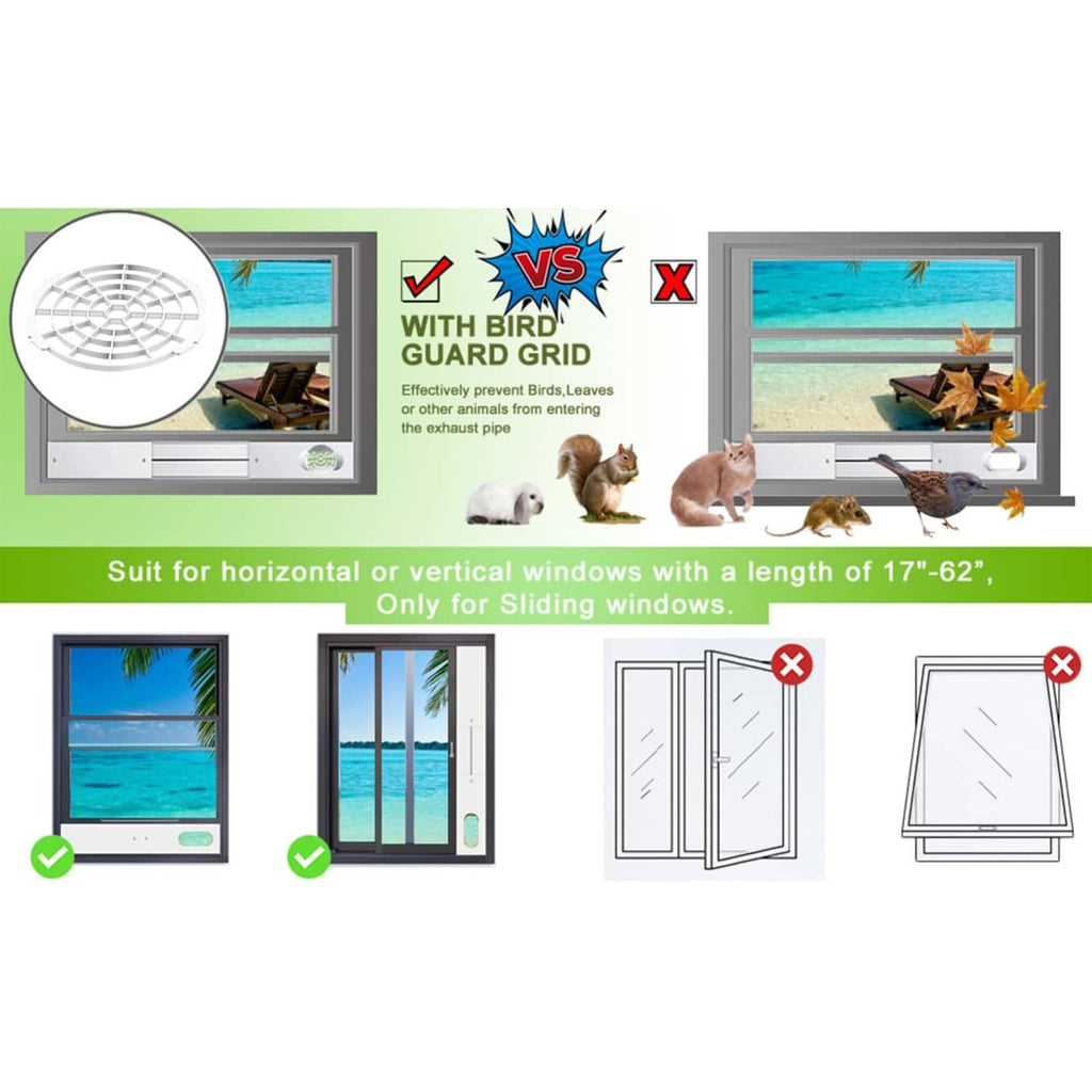 Window seal kit suited for horizontal and vertical sliding windows, with vent hose opening