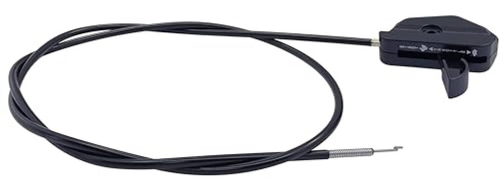 Throttle control cable with black conduit and handle-style throttle clamp