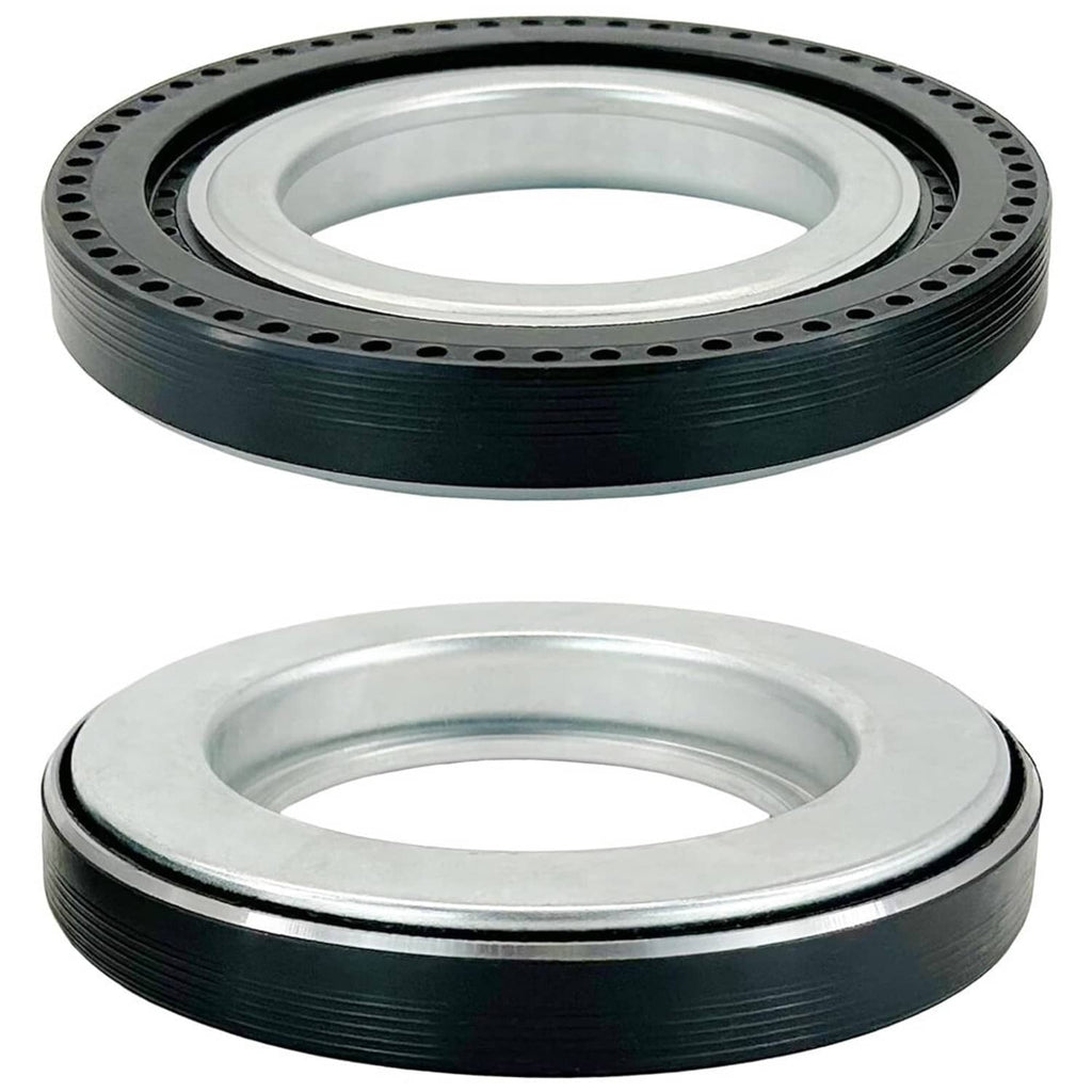 Front axle seal kit rubber seal ring with metal housings, vent holes, and smooth face