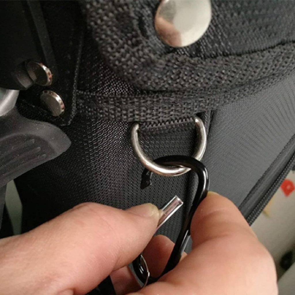 Golf club groove cleaner keychain clip and hook attachment on a golf bag pocket