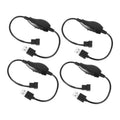 Set of four black USB to 4-pin fan speed controller adapters with inline cable