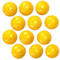 Yellow deodorizer spheres, 1-inch round balls with star logo, set of 12.