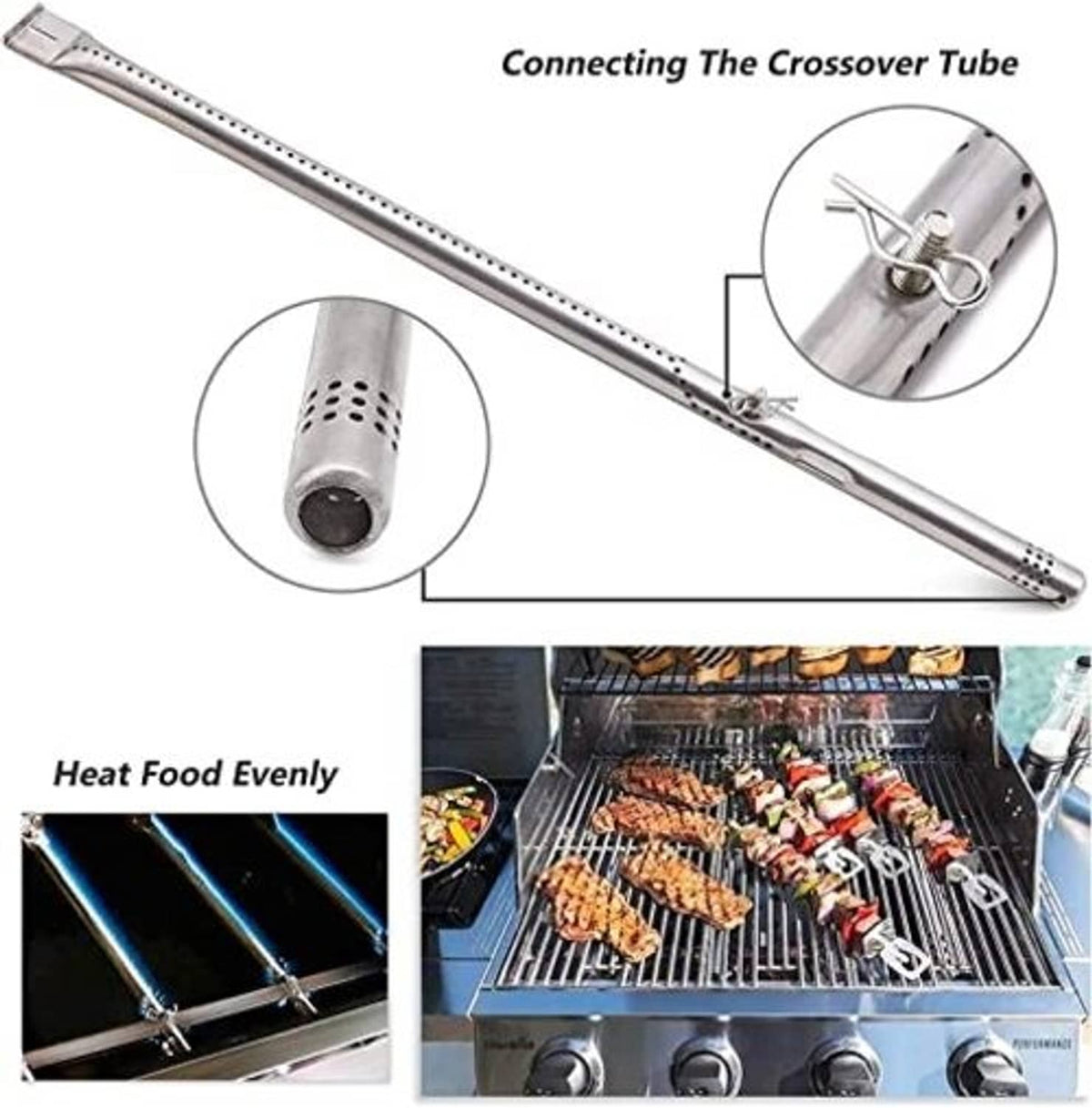 Stainless steel crossover tube with connecting bracket for crossover installation