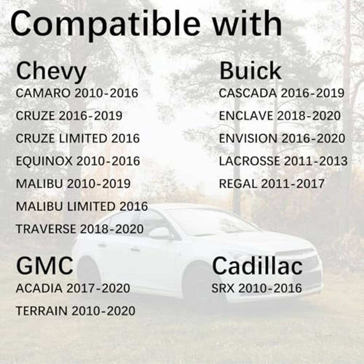 Compatibility graphic for the 8-way power seat switch control module