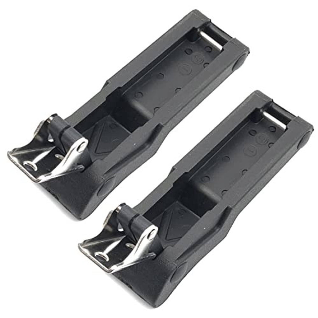 Rubber latch storage rack bracket, black, with metal mounting plates (2-pack)
