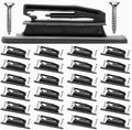 Electric fence polytape insulator kit with multiple black insulators and screws