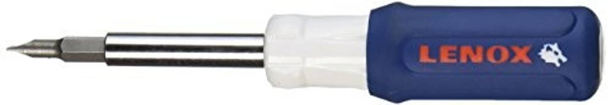 Blue LENOX 6-in-1 screwdriver multi-tool with angled bit tip