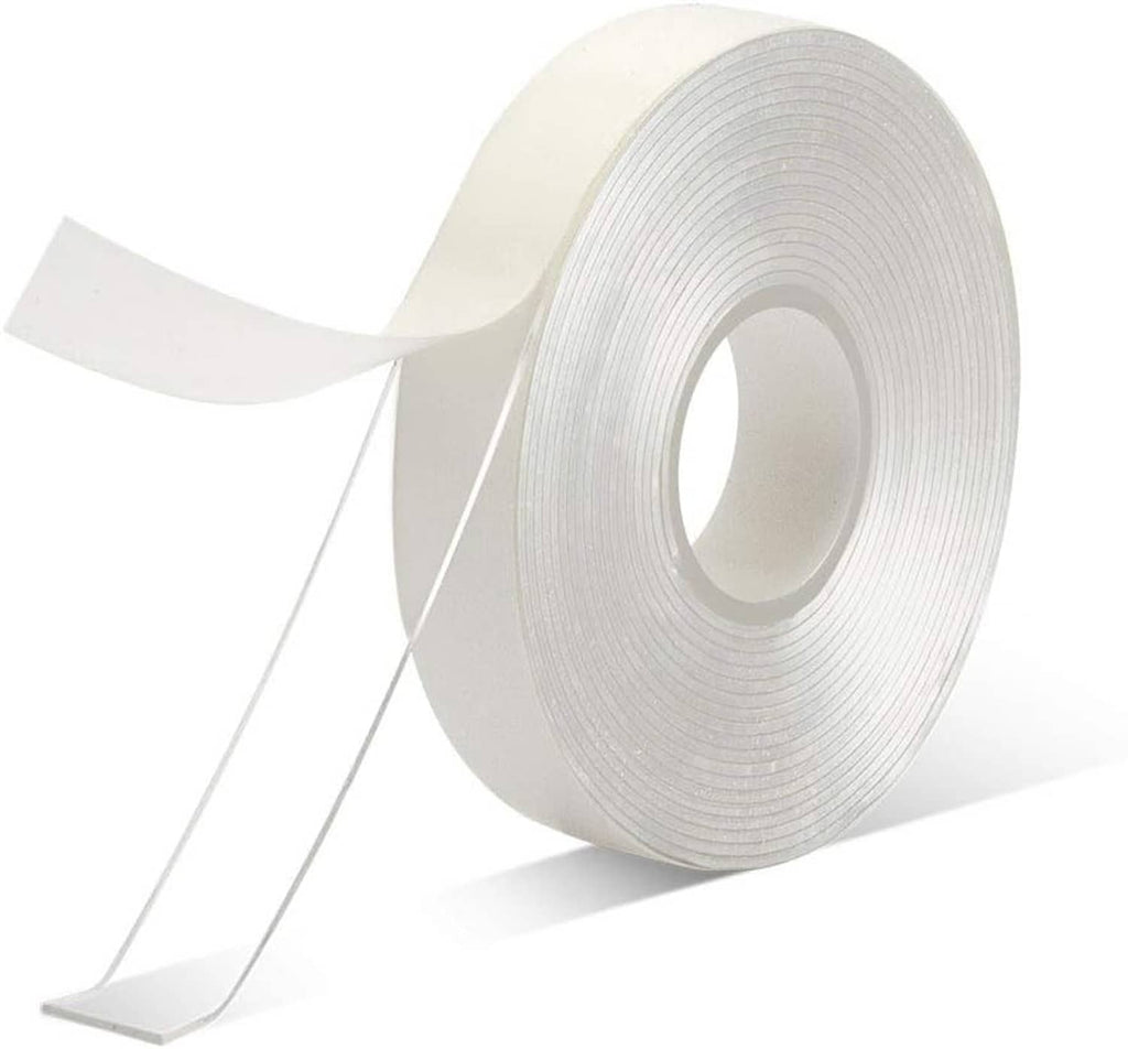 Transparent double-sided acrylic adhesive tape roll on liner, removable, no residue